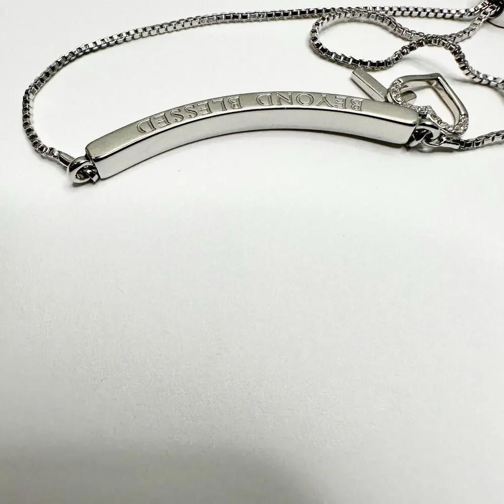 Beyond Bless Swarovski Element Silver Plated Cross Slider Bracelet - Picture 4 of 8